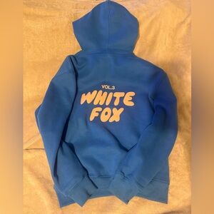 Blue and pink white fox hoodie